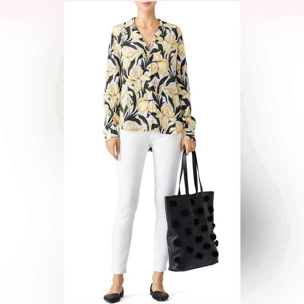 Loeffler Randall Black  leather Pom Pom Cruise Tote